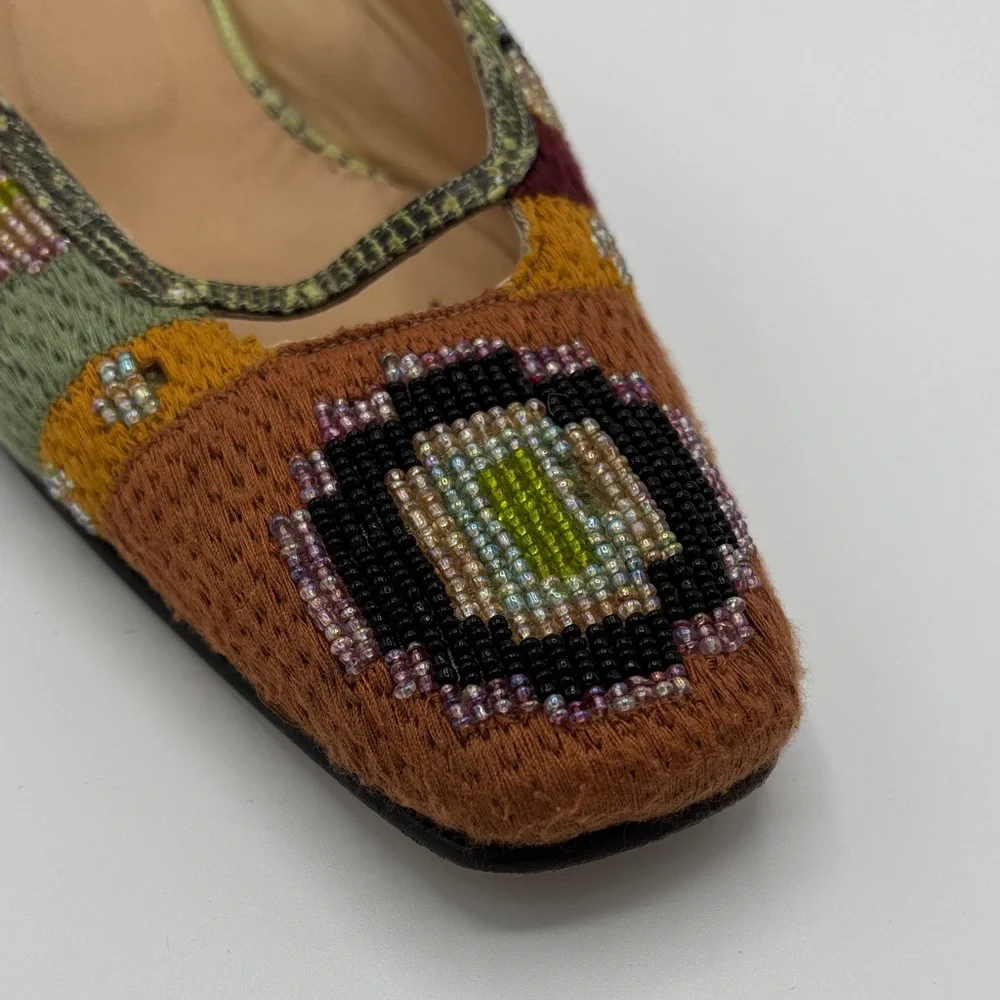 Fendi Beaded Multicolor Mule Heels - Women - Size 9 - Picture 4 of 12